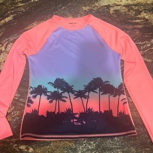 Lands End Long Sleeve Swim Shirt - Girls Size 12